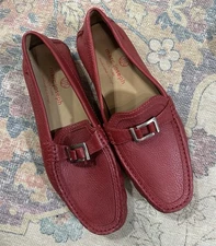 Marc Joseph New York leather driving loafers with a silver buckle 8 size NEW