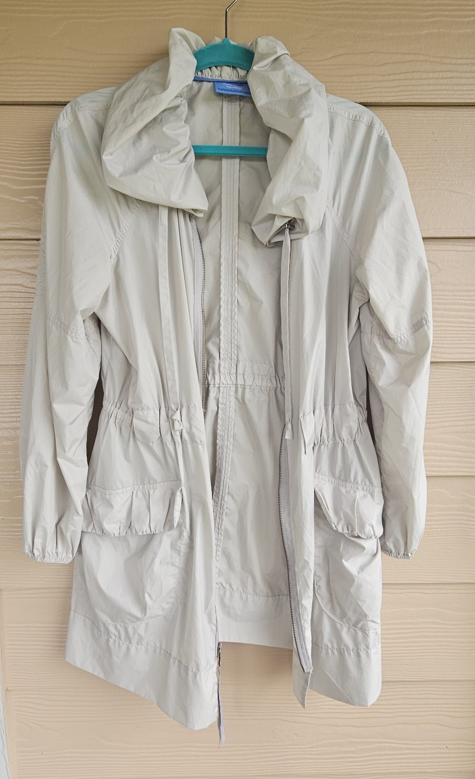 Vera Wang Light Gray Rain Jacket Windbreaker Ligh… - image 2