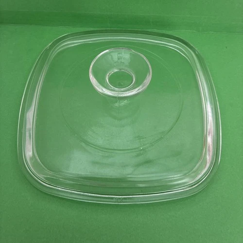 VTG Pyrex Clear A-7-C Glass Replacement Lid 6.5” Square - Small Chip on Handle