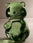 Vintage Fenton Art Glass Sitting Bear "Green"