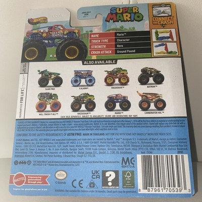 2025 Super Mario Hot Wheels Monster Trucks 1/64 Die Cast Mario