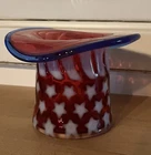 FENTON Patriotic Art Glass Stars & Stripes 2001 Hat 4th Of July Red White Blue