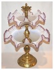 Antique 19thC Victorian Art Glass Two Tier Epergne, Centerpiece — photo 1