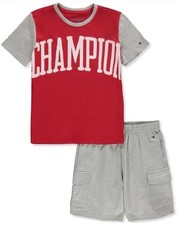 New Champion 2 Piece Shirt  Shorts Outfit Set Little Boys Size 7 NWT 