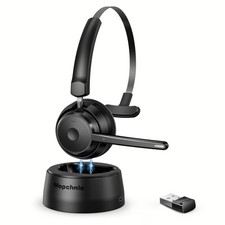 Bluetooth Headset, Wireless Headphone with AI Noise-Canceling Microphone On E...