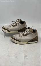 Nike Boys Air Jordan 3 Retro DM0966-102 Cream Lace-Up Sneaker Shoes Size 2Y Worn