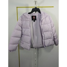 Swiss Tech Girls Lavender Purple Hooded Puffer Jacket Fleece Lined Size M 7-8