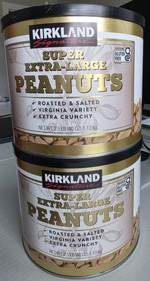 2 Pack Kirkland Extra Large Peanuts 40oz Each Roasted Salted Crunchy Gluten Free