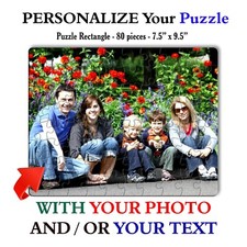 CUSTOM JIGSAW PUZZLE, 8" x 6", 80 PIECES UNIQUE PUZZLE WITH PERSONAL PHOTO IMAGE