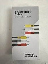 BEST BUY ESSENTIALS - 6' COMPOSITE A/V CABLE- BLACK NEW - 
