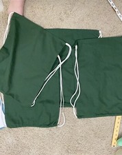 4 Drawstring Backpacks Cotton Canvas 18"x13" Dark Green Causal Day Bag
