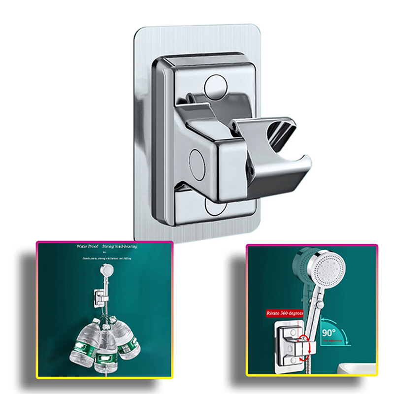 Universal 360° Shower Head Holder Bathroom Bracket Wall Mounted Stand