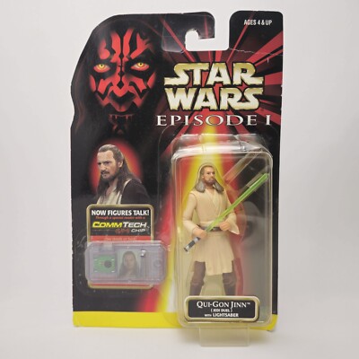 Qui-Gon Jinn Star Wars Episode 1 Action Figur Lichtschwert Hasbro 1998