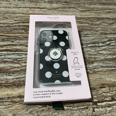 Kate Spade Phonecase For Apple iPhone 12 Mini Black and White Polka Dot Print