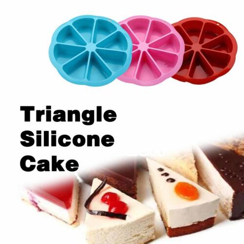 8-Triangle Round Silicone Cake Pan Tins Muffin Pizza Mould Baking K9 Tray D6D6 - Foto 1 di 21