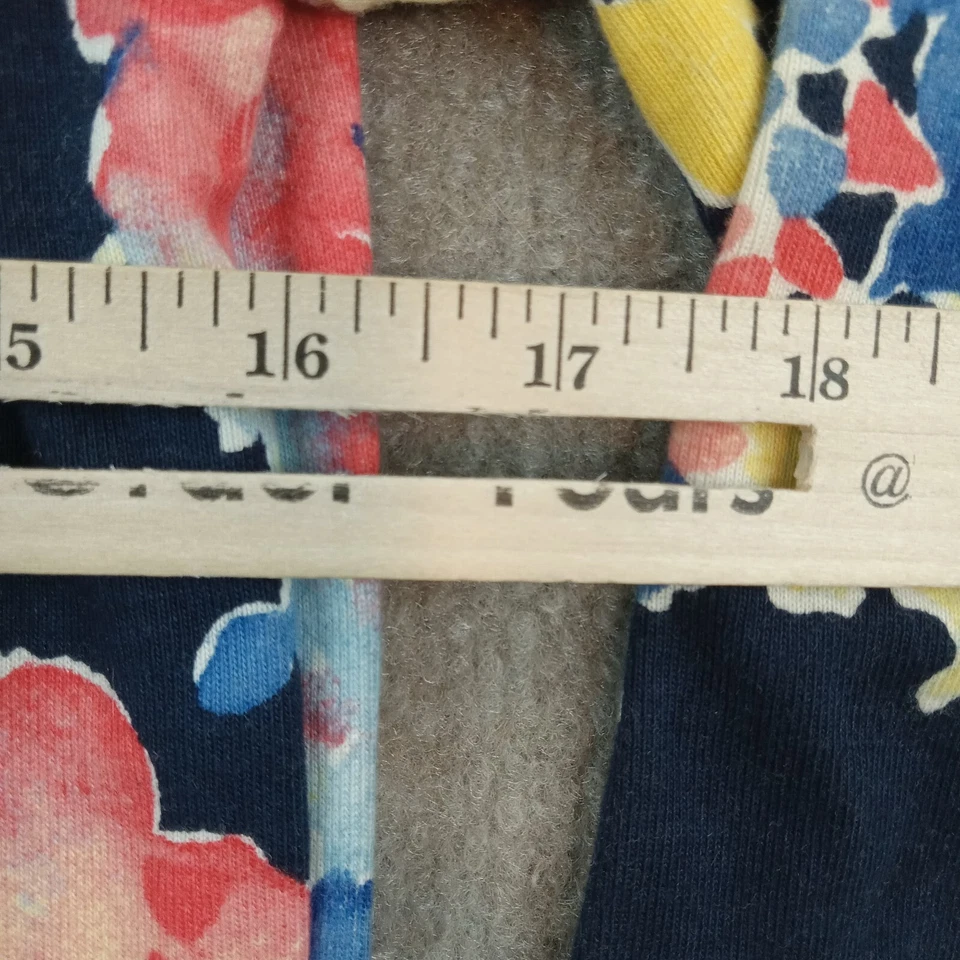 Cárdigan Suéter Rafaella Mujer Pequeño Azul Floral Ligero Botón Foto 4 de 4