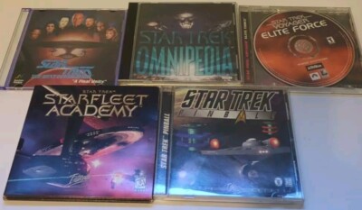 Star Trek PC Game Lot of 5 Academy, Omnipedia, Elite Force, Pinball Next Gen