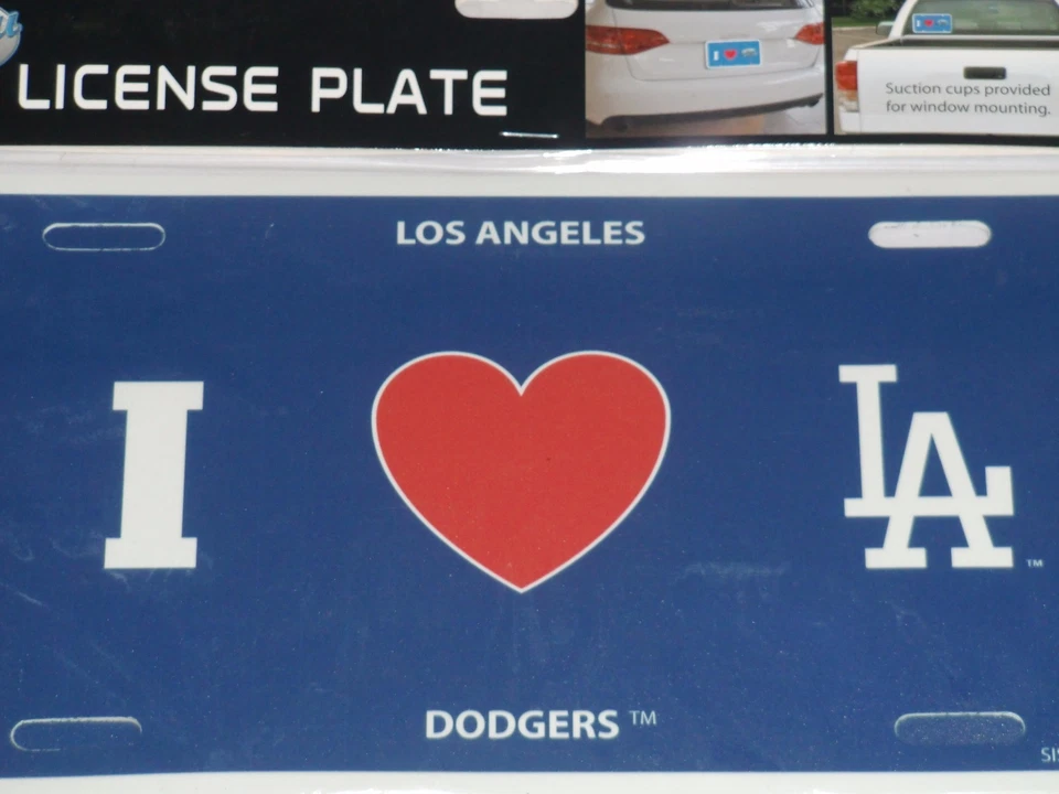 Los Angeles Dodgers Styrene License Plate I Love (Heart) MLB Licensed Baseball - Image 2 of 3