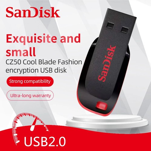 Clé USB 2.0 SanDisk Cruzer Blade Original 32Gb 64Gb 128Gb Stockage Fiabilité - Imagen 2 de 10