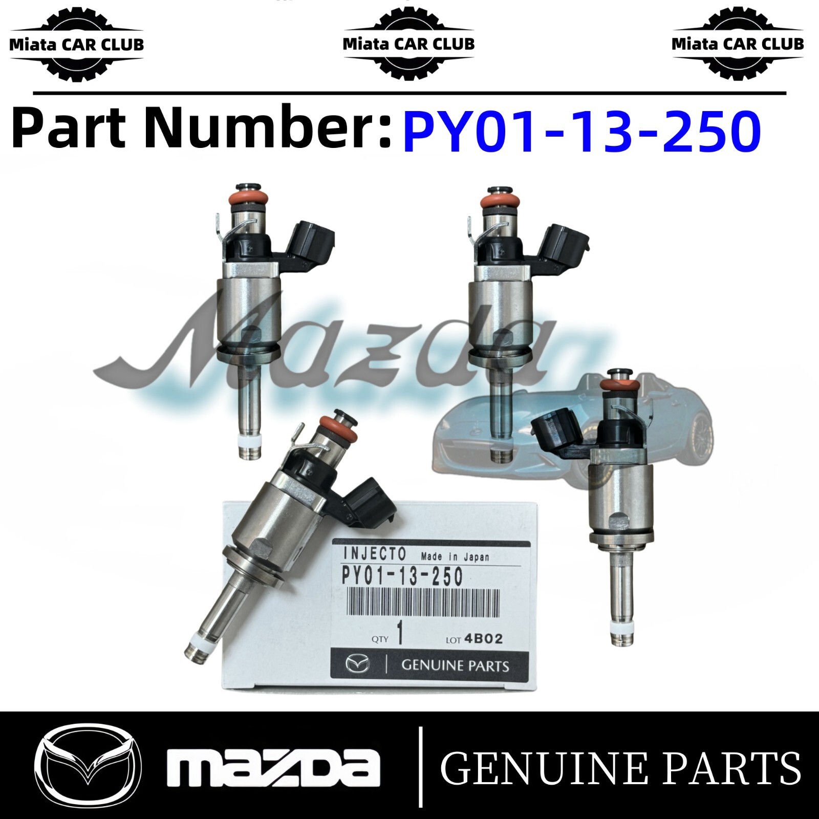 Genuine Mazda CX-30 CX-50 CX-9 2.5L Fuel Injector Kit PY01-13-250 4PCS 2016-2024