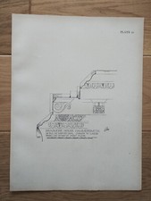 Bradmore House, Carved Cornice, Hammersmith, London - Antique Print - 1915