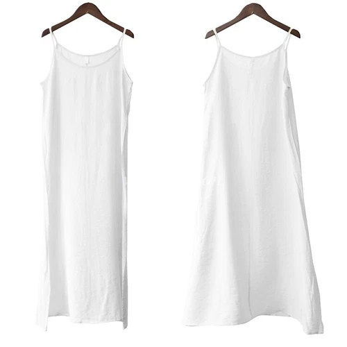 New Women Under Slip Dress Cotton Silk Camisole Full Slip Dress Loose Petticoat - Picture 15 of 33