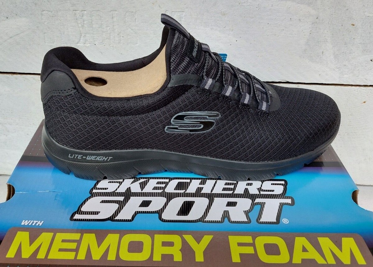 Men's Skechers 52811 Summits Black Lightweight Slip On Trainers | eBay