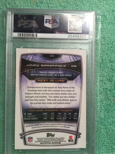 2014 BOWMAN CROMO CALCIO BOLLE RIFRATTORE JIMMY GAROPPOLO PSA 9/99 RC - Foto 5 di 7