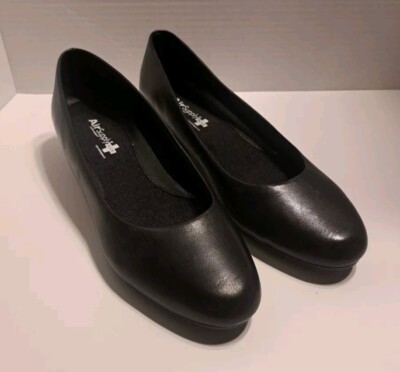 Air Supply Women's Size Shoes Black Leather Casual Comfort