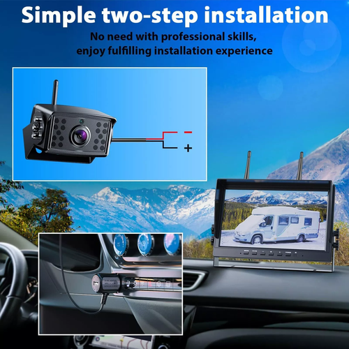 Telecamera retromarcia digitale wireless 10,1" monitor DVR looping record per camion bus - Foto 10 di 15