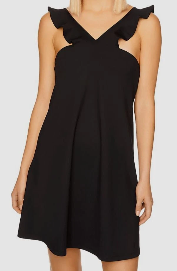 susana monaco ruffle strap dress