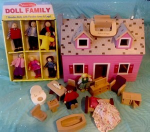 melissa and doug pink dollhouse