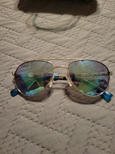 Kid's Sunglasses Silver Metal Frame with blue Mirrored Lens Girls Shades