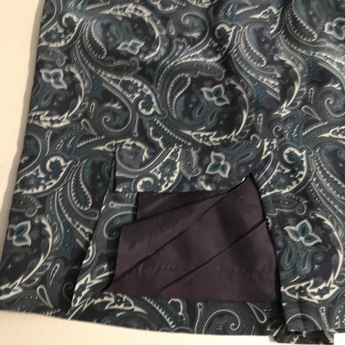 Minifalda Vintage Jones New York 100 Verde Seda Cachemira Envolvente Talla 14 - Imagen 5 de 7