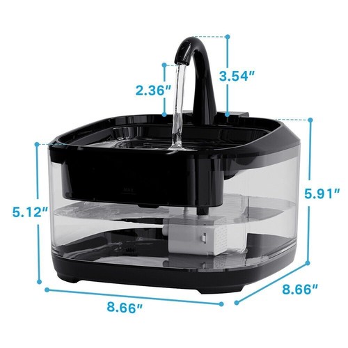Pet Cat Water Electric Fountain Dog Water Automatic Drinking Dispenser Bowl 4.5L - Picture 7 of 10