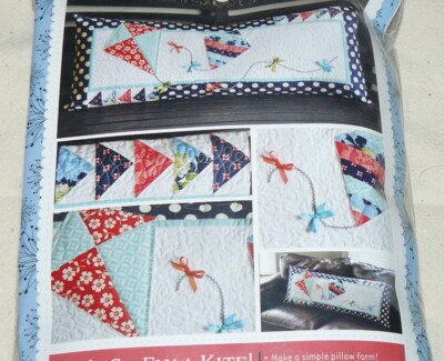 KimberBell Bench Pillow Cover Quilt Kit #KD172 Let's Go Fly a Kite 16x38 NIP