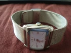 Vintage 1980'sTimex Battery Silver Tone Ladies Wrist Watch w/Wide Cuff Band