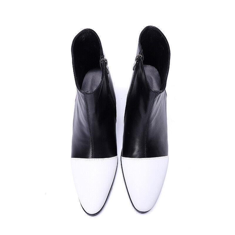 SAOLA Scarpe uomo pelle colorate abbinate tacco medio grosso casual eleganti clubwear calde