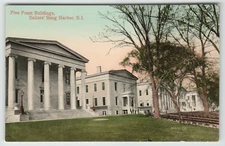 Postcard Five Front Buildings at Sailors Snug Harbor on Staten Island, NY