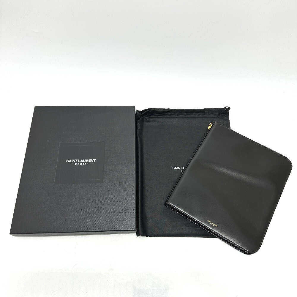 SAINT LAURENT PARIS 326604 logo iPad case Leather Black | eBay
