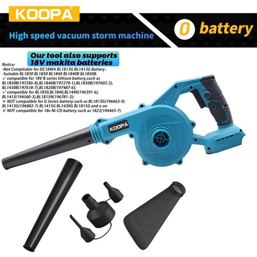 Koopa Tool Mini Cordless Leaf Blower for 18V Makita Battery, Vacuum150CFM Up to - Picture 7 of 9