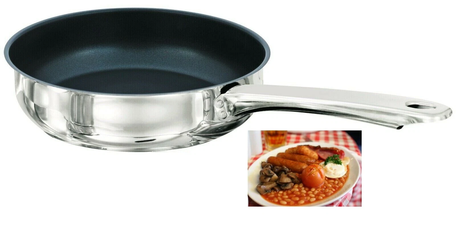 Buckingham 24cm / 2.7L Induction Stainless Steel Non-Stick Deep Frying Pan 70622