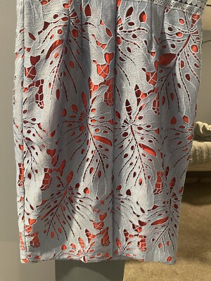 Anthropologie Maeve Gardenia Lace Column Dress NWT Blue And Red 6 | eBay