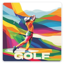 Colourful Golf - Car Bumper Sticker Vinyl Art Decal