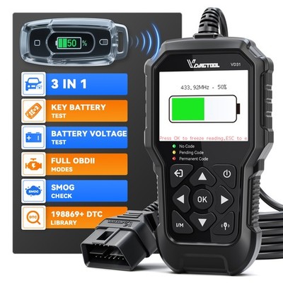 NEW VD31 OBD2 Scanner Car Engine Fault Code Reader Key Battery Testing ...
