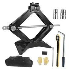 Car Lift Jack Kit 2 Ton (4409 lbs) Tire ScissorJack Tool Kit Universal Auto 