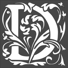 Patterned Letter D Stencil 8x8" Reusable Plastic Template YF-44 