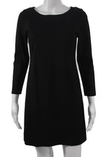 J Crew Womens Shift Dress Black Long Sleeve Size S