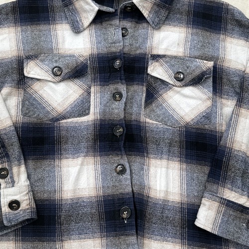 Sweet Wanderer Cotton Women's Long Sleeve Plaid Flannel Button Shirt Large Thick - Picture 3 of 5