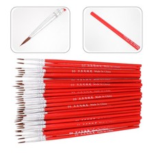 100Pcs Nail Art Detail Brush Nylon Hair Wooden Handle Paintbrush